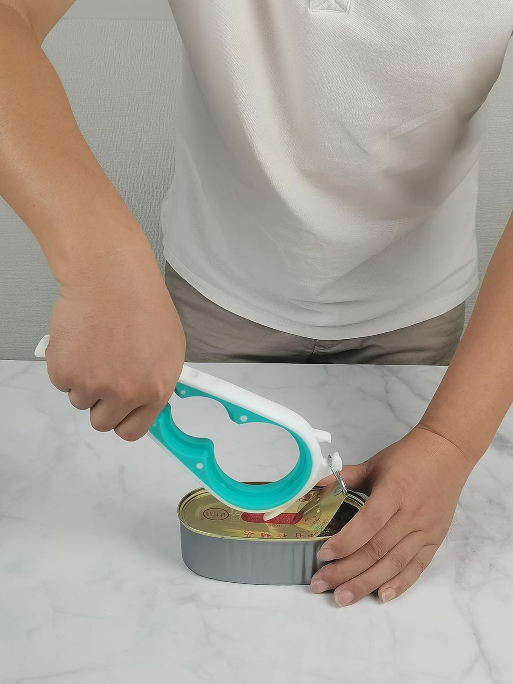Otstar Jar Opener - Easy Grip Bottle & Can Opener for Seniors with Arthritis | White & Cyan