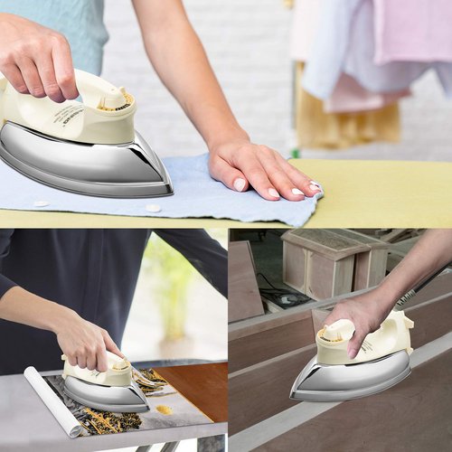 WASING Lightweight Portable Dry Iron for Industry Household Usage Upgraded Mirror Stainless Steel Soleplate Without Steam 700W Gift for Housewarming