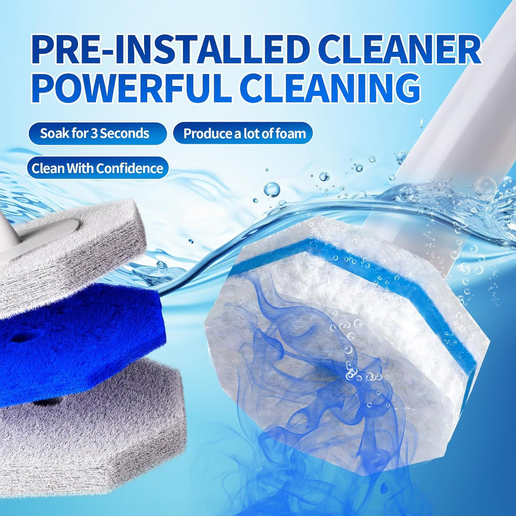 Skiennix Disposable Toilet Brush Set - 60 Replacement Heads & Storage Case for Deep Cleaning