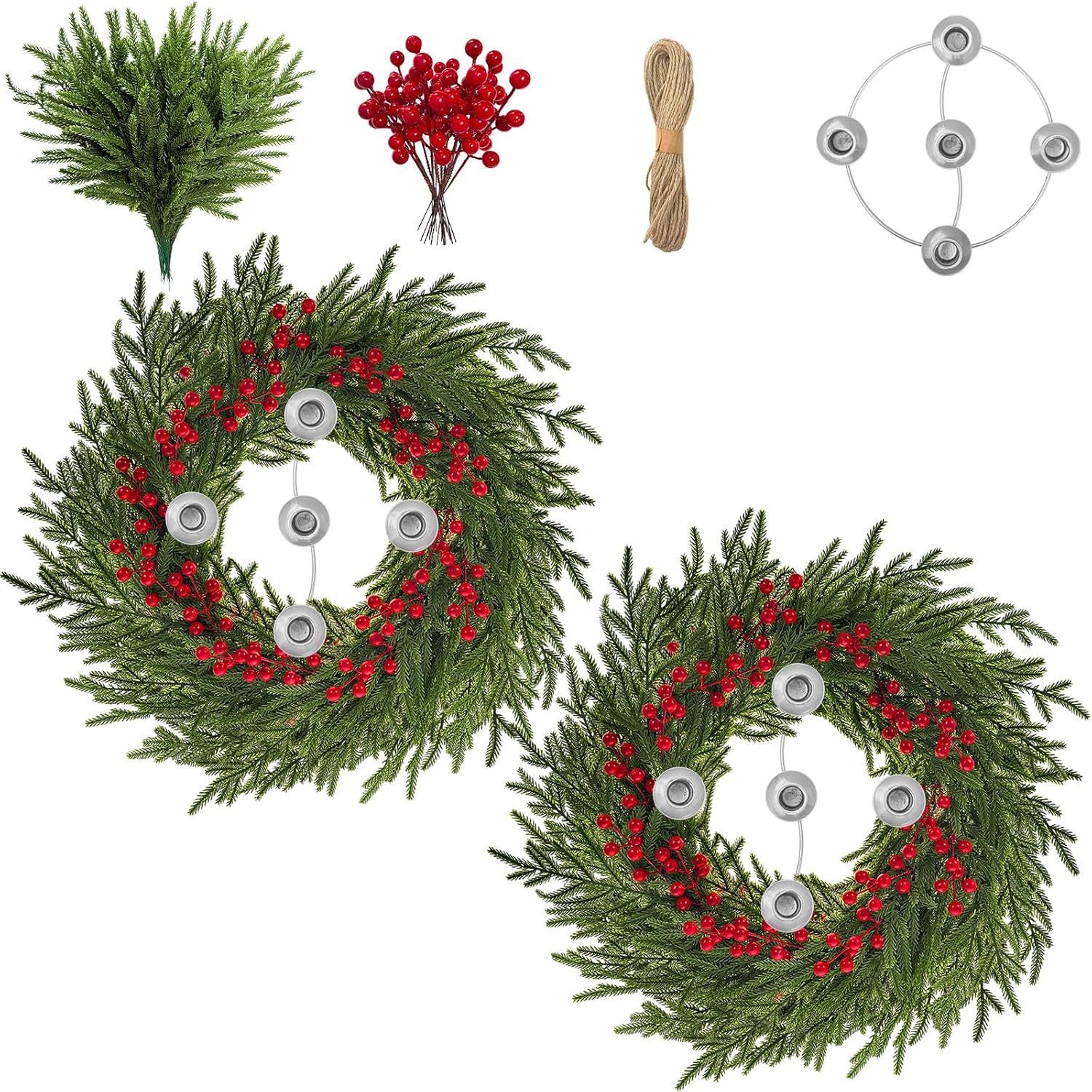 Skiennix Christmas Advent Wreath Ring Set - 5 Candle Holders for Traditional Holiday Decor | Home & Church Centerpiece