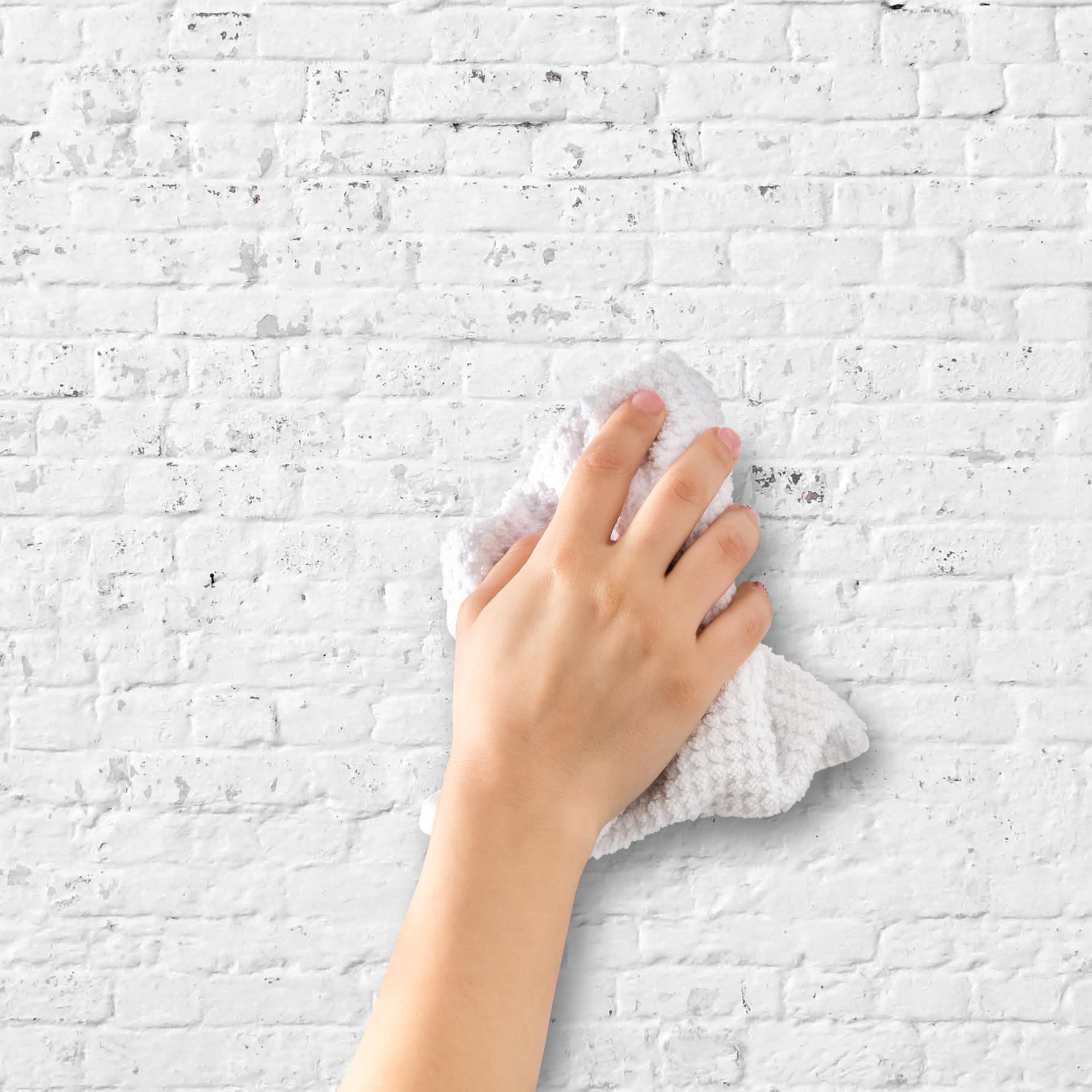 EasyLiner Peel & Stick Decor Removable Peel and Stick Wallpaper, Decorative Self Adhesive Shelf Liners for Cabinets, Walls, Resurfacing Projects 20 in x 18 ft, Whitewash Brick