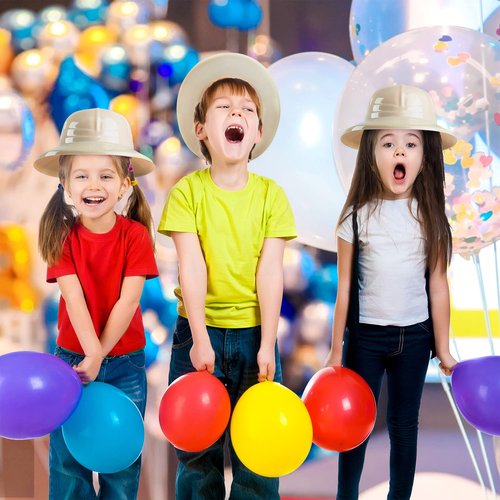 JOYIN 24 Pcs Safari Party Hats,Jungle Theme Animals Explorer Party Hat for Kids Dress Up, Themed Birthday Party and Safari Dress Up