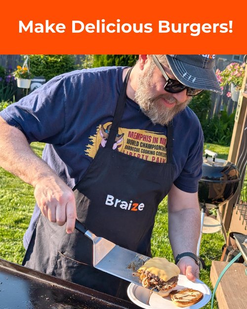 Braize Smash Burger Press Kit – 6.5 Inch Stainless Steel Hamburger Smasher Tool – Heavy Duty Grill Press for Flat Top Griddles and Cast Iron Pans – Perfect for Crispy Smashed Burger Patty – Shaker Set