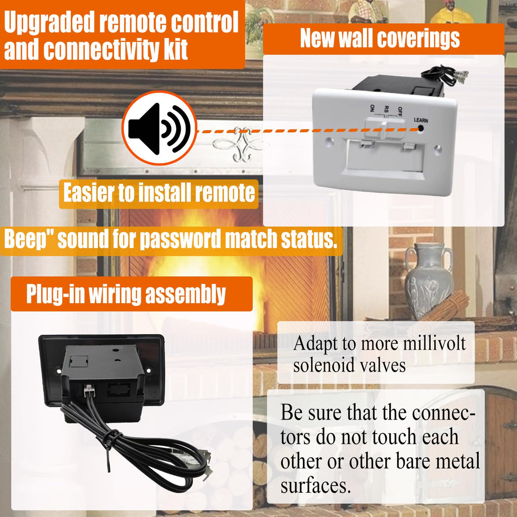 Upgrade Gas Fireplace Remote Switch System Kit for Standard Millivolt Valve Appliances, Compatible with Skytech, Majestic, Ambient, Empire, Monessen, Vermont Fireplaces, 5 Year Warranty