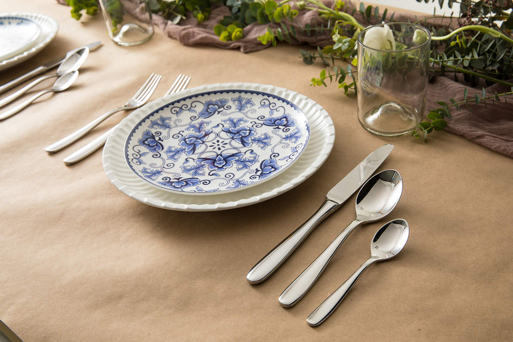 Fortessa Grand City Flatware 20 Piece Set, 10", Silver,