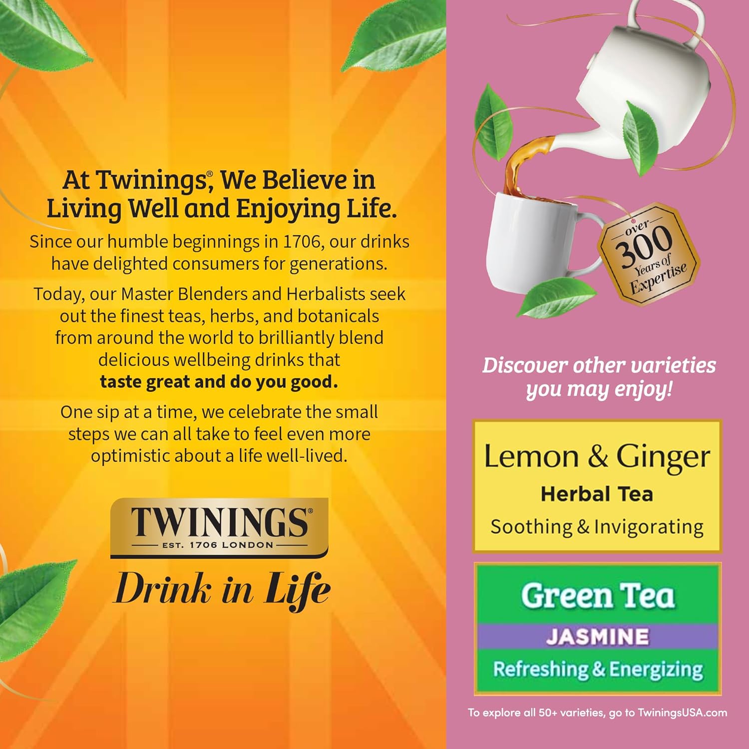 Twinings Pomegranate & Raspberry Herbal Tea - 100 Individually Wrapped, Naturally Caffeine-Free Teabags