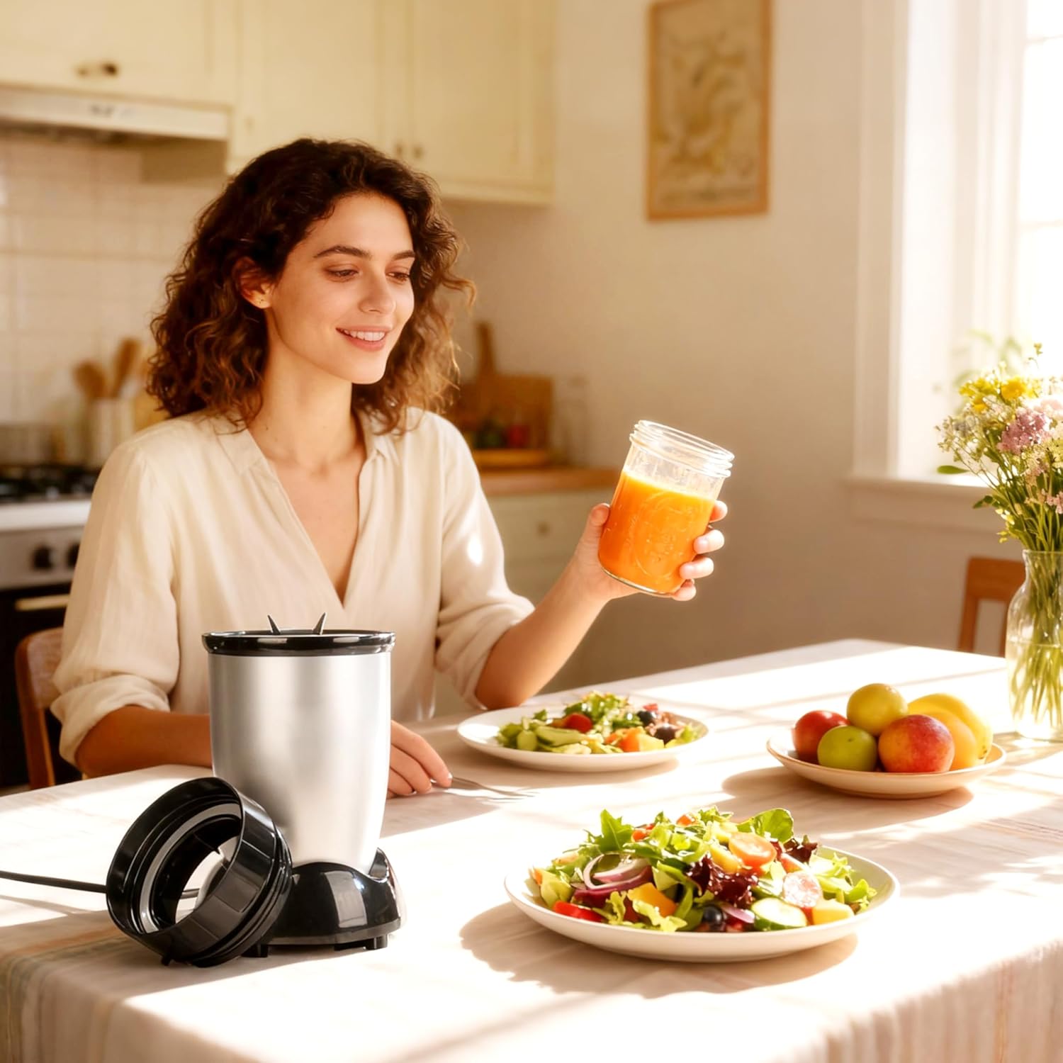 Magic Bullet Blender Adapter - Blend Directly in Wide-Mouth Mason Jar | Replace Plastic Cup Accessory
