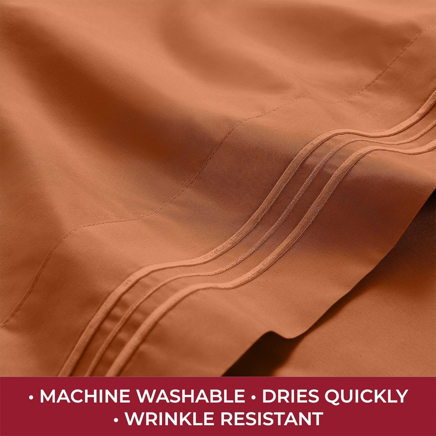Mellanni RV Short Queen Sheets - Luxury Cooling Bedding Set - Extra Soft, Deep Pocket up to 10" | Terracotta