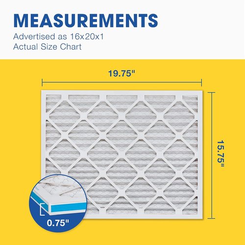 Aerostar 16x20x1 MERV 11 Pleated HVAC Filters - 4 Count | Removes Dust, Germs & Allergens