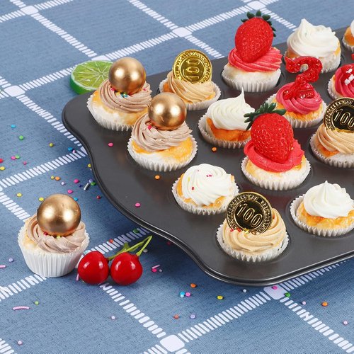 Caperci Mini Cupcake Liners - 500 Count Greaseproof White Baking Cups | No Smell, Perfect for Muffins
