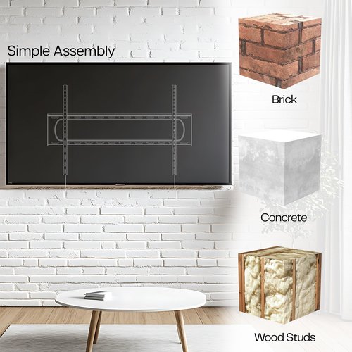 VIVO Heavy Duty Fixed TV Wall Mount for 60 to 120 inch Screens, Max VESA 900x600mm, Black, MOUNT-VW120F
