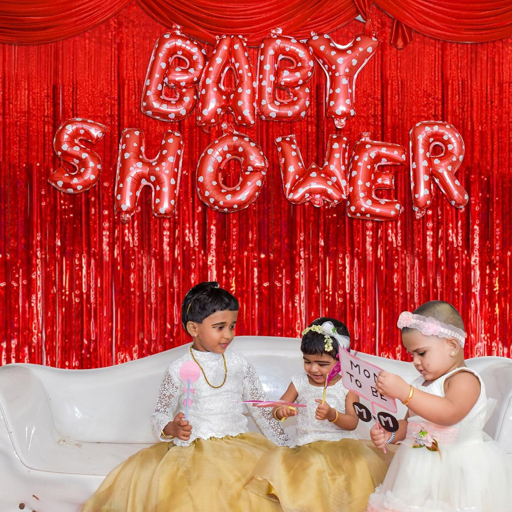 Regine Switzerland 5 Pack Red Streamers | Foil Fringe Backdrop Curtains for Parties & Celebrations