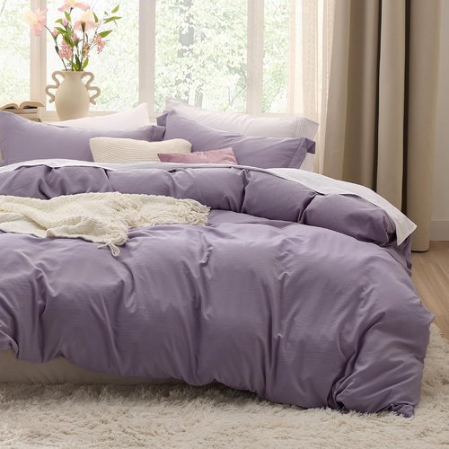 Bedsure Duvet Cover Set - Extra Soft Grayish Purple Twin/Twin XL Bedding, 2 Pieces with Zipper Closure