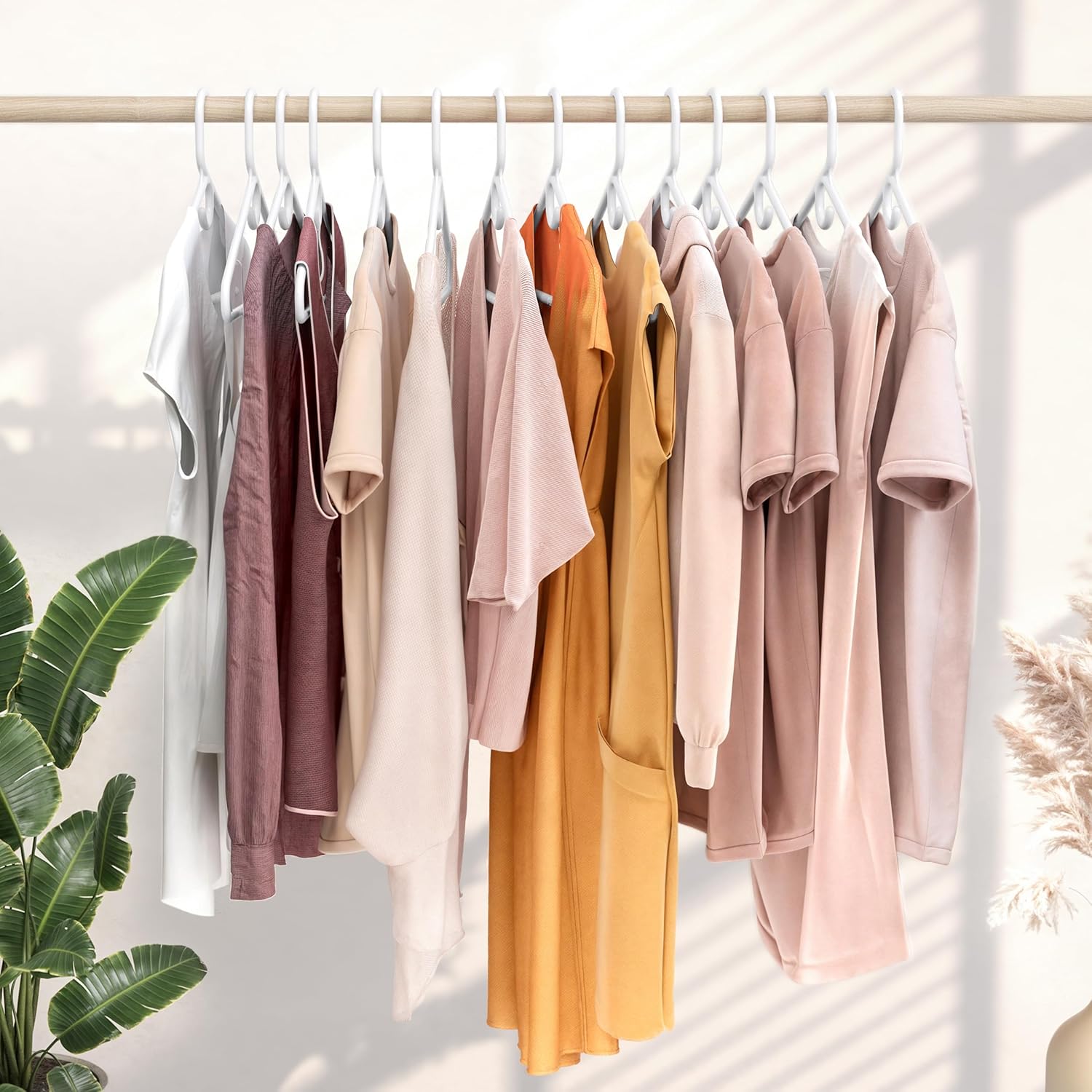 Neaterize Heavy Duty Clothes Hangers - 24-Pack White Plastic Hangers for Coats, Jackets & Suits | Essential Closet Organizer