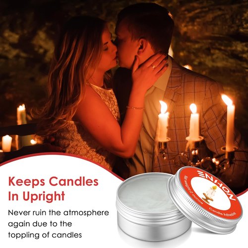 Enhon Candle Stick Glue - 4 Ounces, 2 Pack Adhesive for Securely Holding Taper Candles