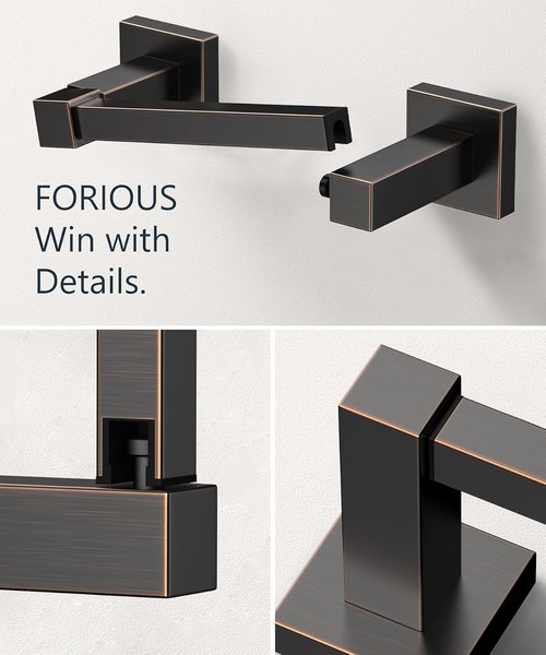 FORIOUS Toilet Paper Holder - Rustproof Stainless Steel Double Post Design | Oil Rubbed Bronze Finish