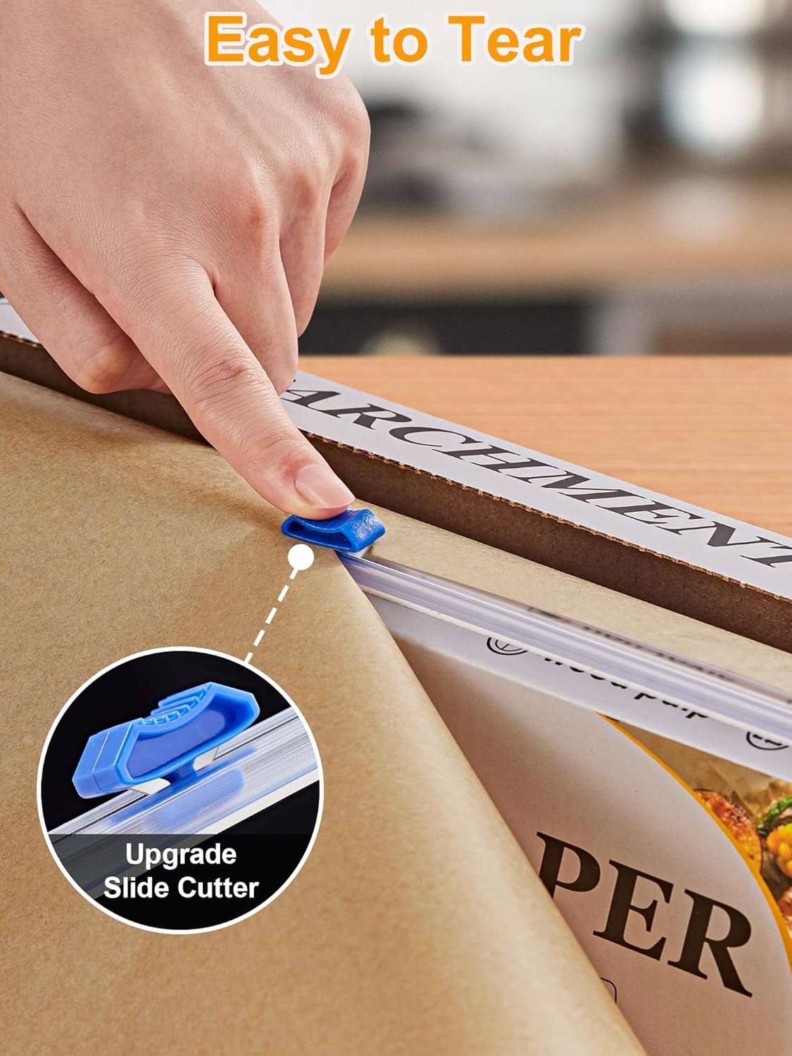 SMARTAKE Parchment Paper Roll - Non-Stick Baking Sheets with Slide Cutter | 12" x 300 ft, Heavy Duty