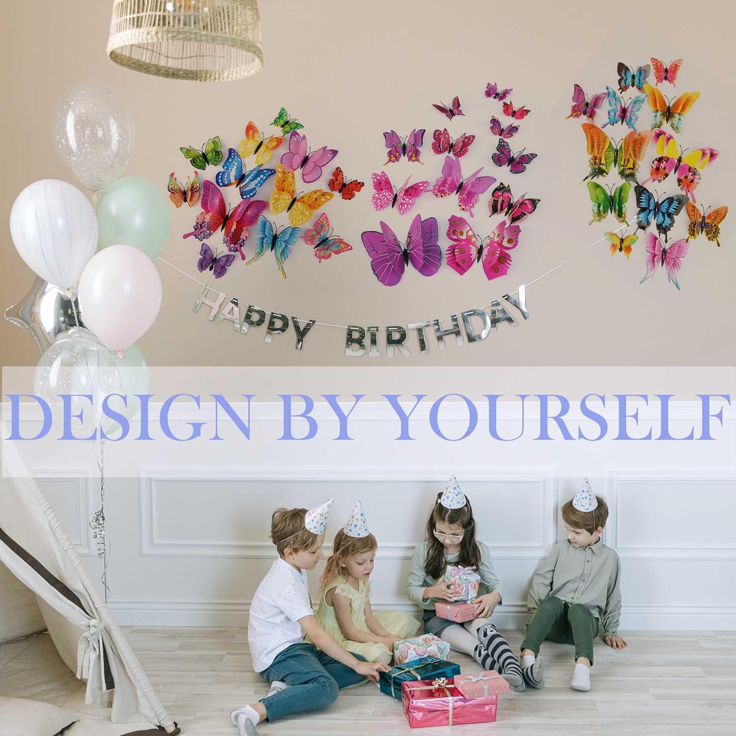 OPSEAM 3D Butterfly Wall Decor - 24 PCS Magnetic Stickers for Party Decorations | Swallow Design