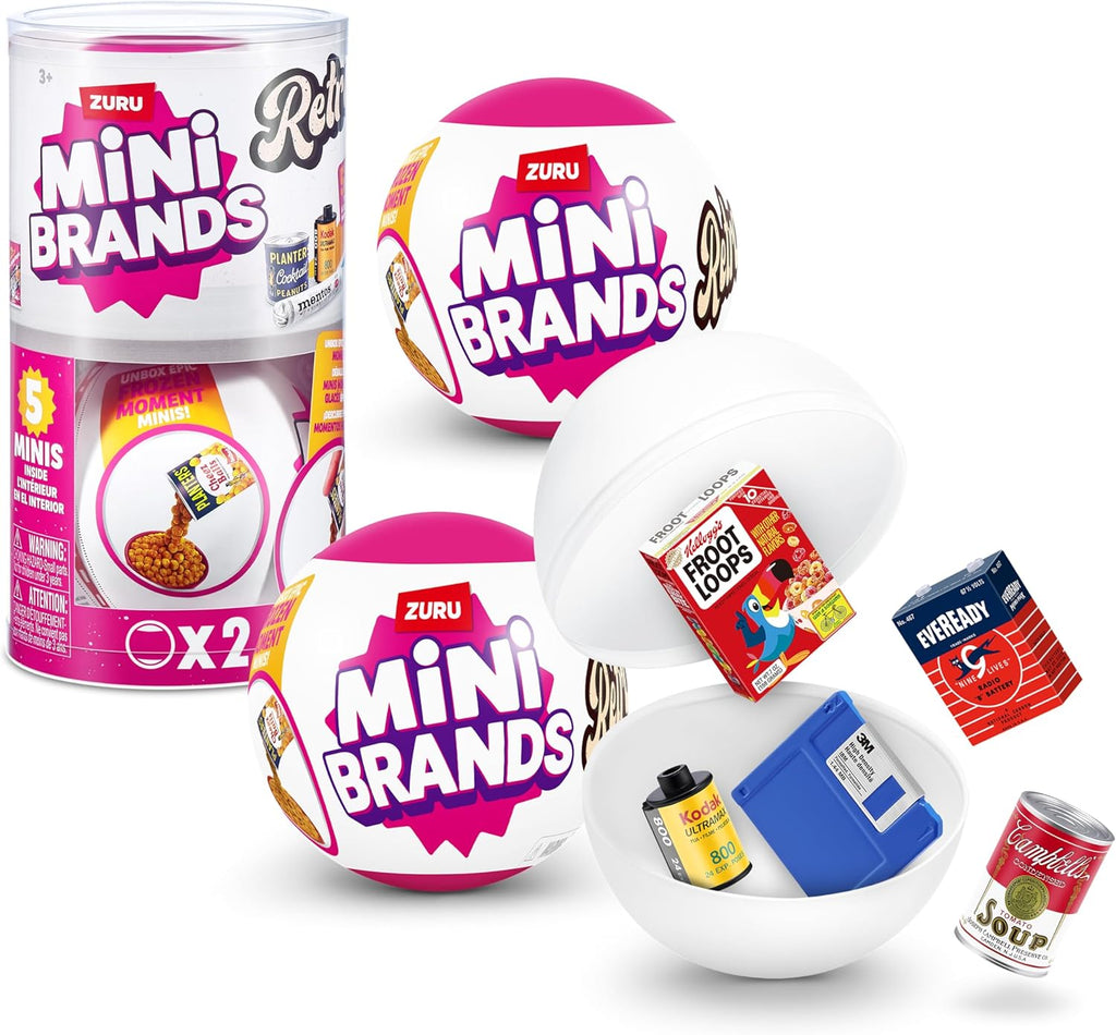 Mini Brands Retro Capsule 2-Pack | 60+ Mystery Minis to Collect | Real Licenses & Rare Collectibles