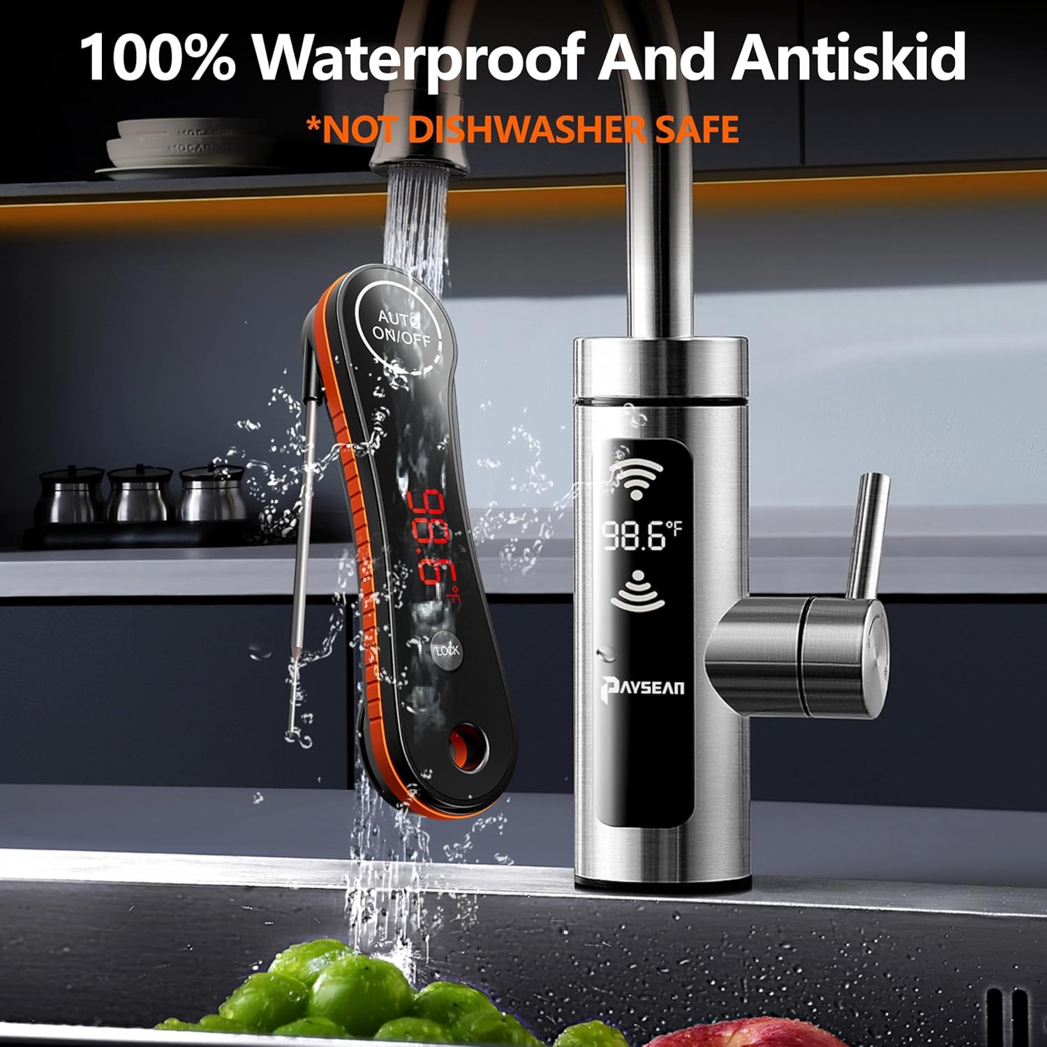 Paysean Digital Meat Thermometer - Instant Read in 0.5 Seconds | Perfect for Grilling, BBQ, and Candy