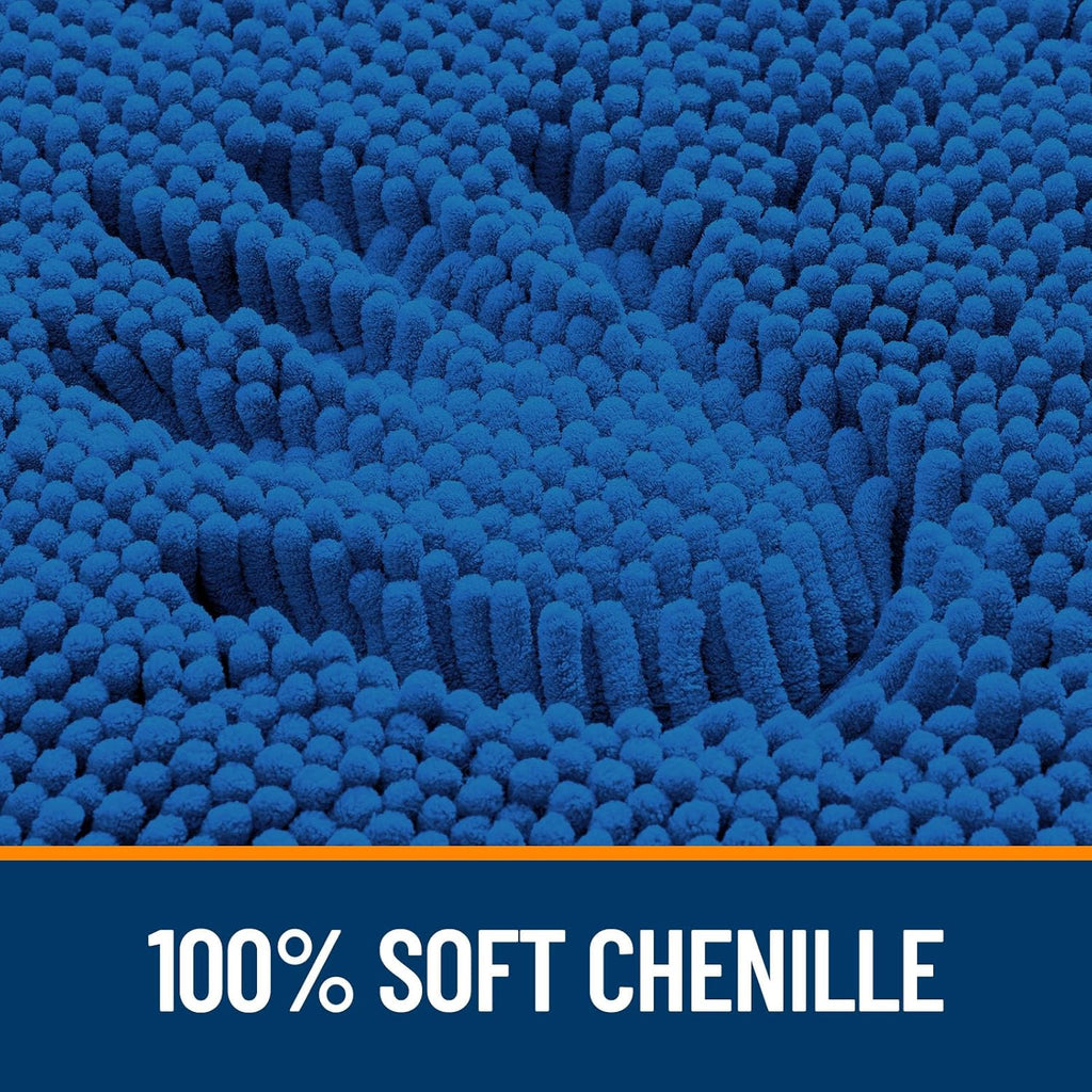 OLANLY Bathroom Rugs - Extra Soft Chenille Bath Mats | Quick Dry & Machine Washable, 30x20, Deep Navy Blue
