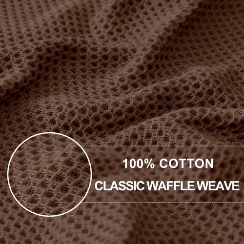 Homaxy Kitchen Dish Towels - Ultra Soft 100% Cotton Waffle Weave, Quick Drying, 13 x 28 Inches, 6-Pack, Coffee