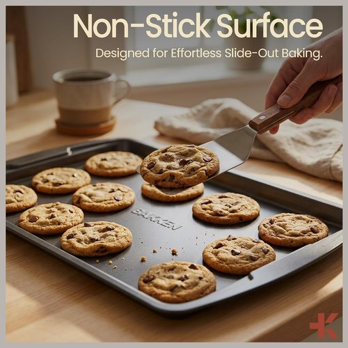 Bakken Swiss - 6-Piece Bakeware Set | Deluxe Non-Stick Baking Pans for Home & Professional Use - Carbon Steel, Gray