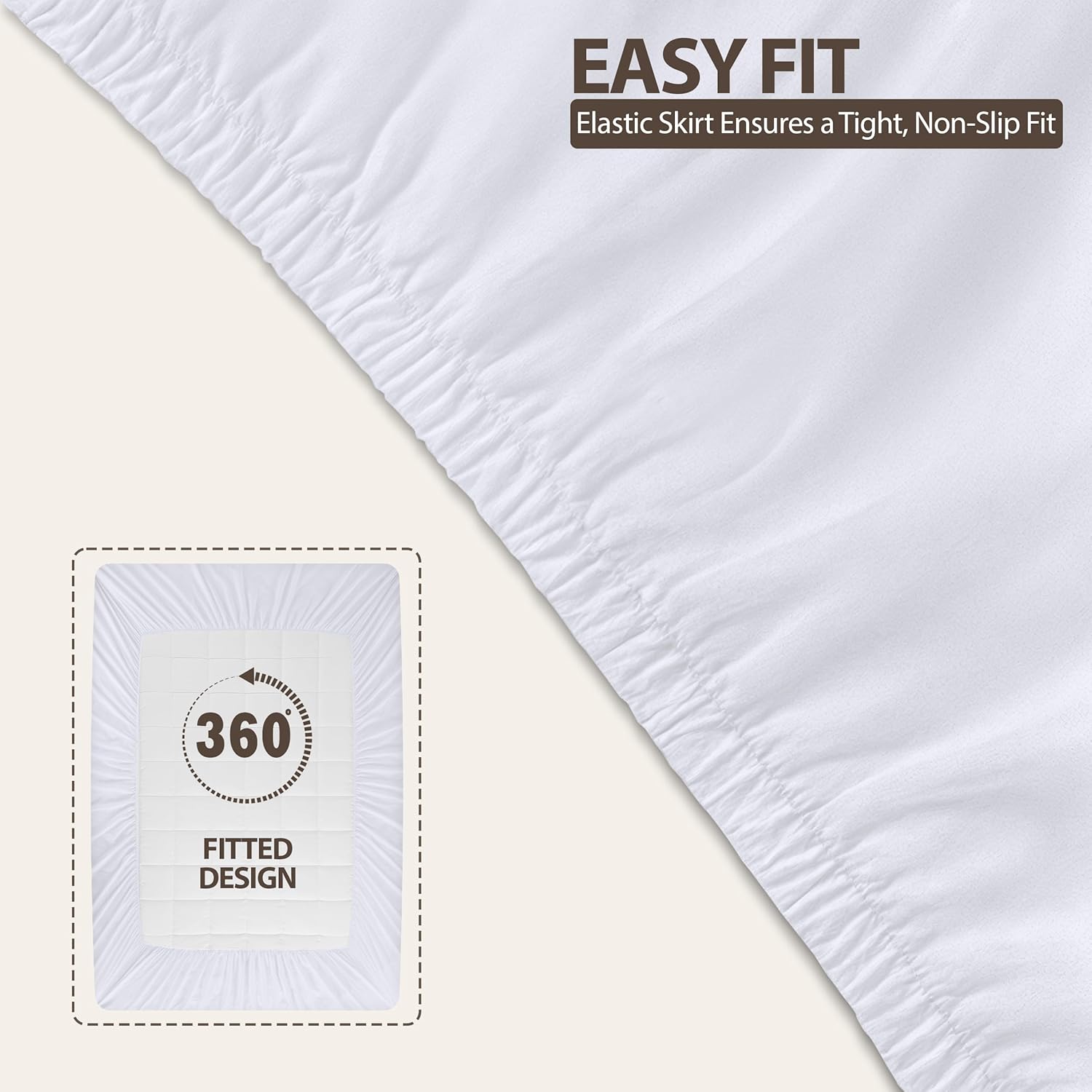 Utopia Bedding Queen Mattress Pad - Quilted Premium Protector with Deep Pocket for 16-Inch Mattresses | 60x80 Inches, White