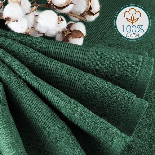 Hearth & Harbor Bath Towels - Luxury 100% Ring Spun Cotton Set of 10 | Ultra Soft & Highly Absorbent - Hunter Green