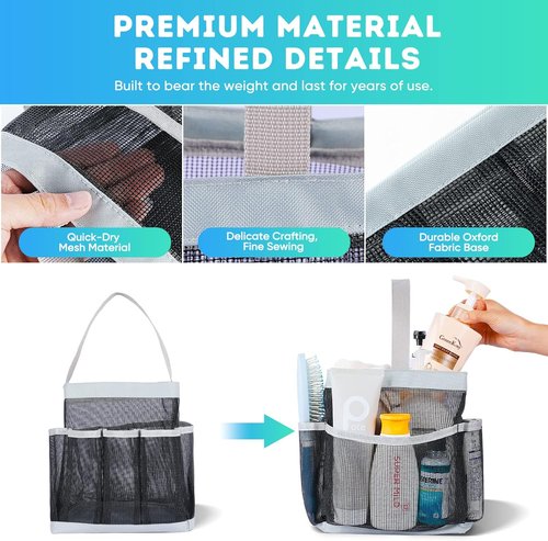 EUDELE Mesh Shower Caddy - Portable 8-Pocket Organizer for College Dorm, Beach, Gym & Travel Essentials