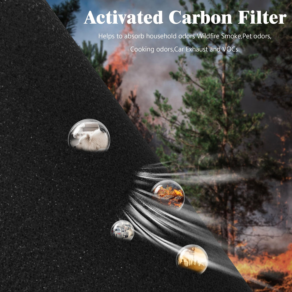 XBWW 2 Packs D10 Replacement Filters Compatible with Tailulu D10 Air Purifi-er, 3-in-1 Filter of D10 Premium Filter, Activated Carbon Filter with Extra 6 Pieces Aroma Pads