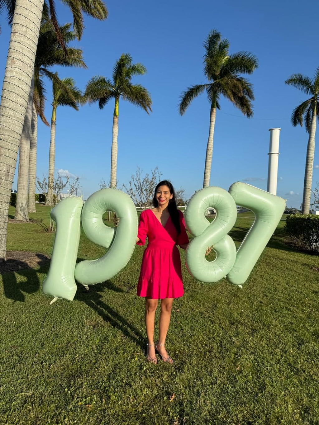 Skiennix 40-Inch Olive Green Balloon Number - Perfect for 7th Birthday, Engagements & Weddings