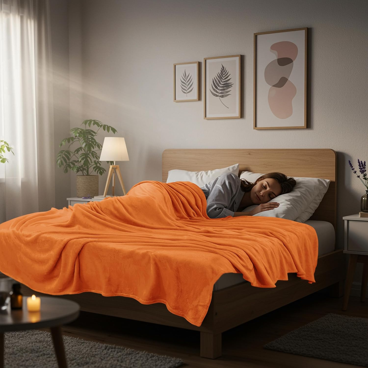 Utopia Bedding Fleece Blanket - Luxury Soft Microfiber Twin Size | Burnt Orange 300GSM (60x80 Inch)