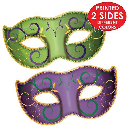 Beistle 8 Piece Jumbo Mardi Gras Decorations Masquerade Mask Cutouts New Orleans Party Décor