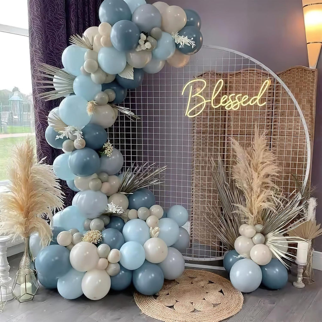 PartyWoo Dusty Blue Balloons - 101pcs 12 Inch Aqua Latex Helium Balloons for Weddings & Celebrations