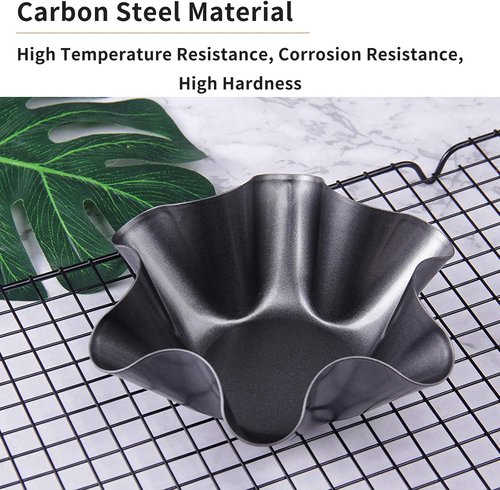 Kafear Taco Salad Bowl Maker Molds - Nonstick Carbon Steel Tortilla Shell Pans | 4 Pack in Black