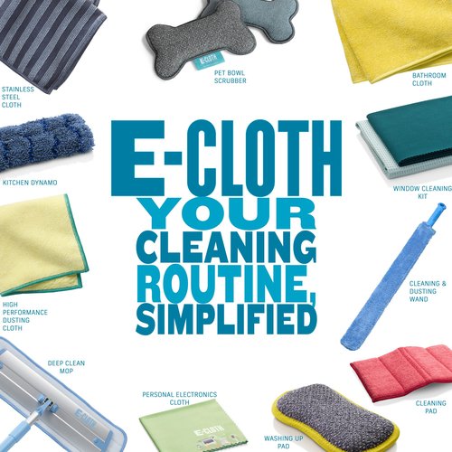 E-Cloth Kitchen Dynamo, Premium Microfiber Non-Scratch Kitchen Dish Scrubber Sponge, Ideal for Dish, Sink and Countertop Cleaning, 100 Wash Guarantee, Blue, 2 Pack