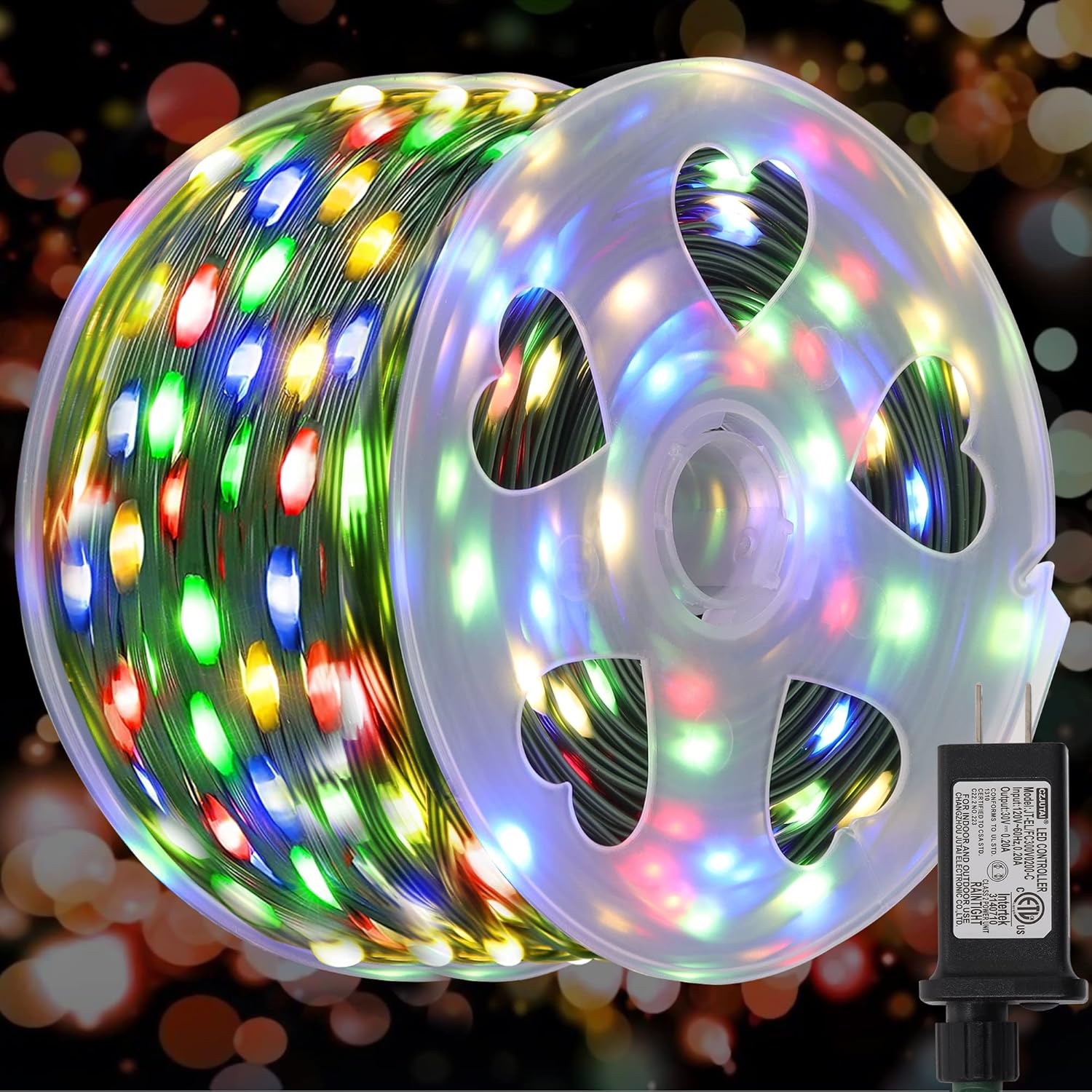WATERGLIDE 328 FT Extra Long Fairy String Lights - 1000 LED Waterproof Outdoor Decor | 8 Modes, Multicolor