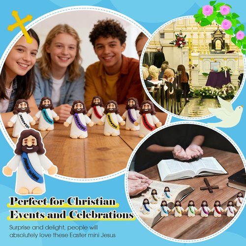 Little Jesus Figurines by [Brand Name] - 210 Pack of Pocket-Sized Religious Gifts for Baptism & Easter