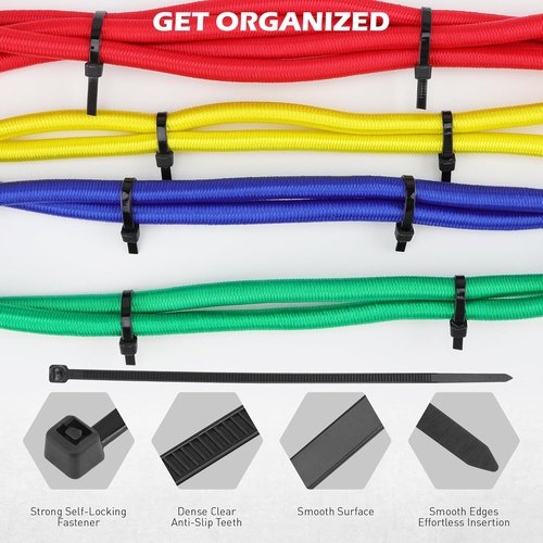 Bungee Pro 60-Piece Assorted Bungee Cords Set - Heavy Duty Elastic Tarp Ties in 10" to 40" Sizes