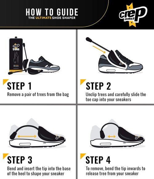 Crep Protect Shoe Shaper Trees - Prevent Creases & Maintain Sneaker Shape | Fits US 6-13 (Black)