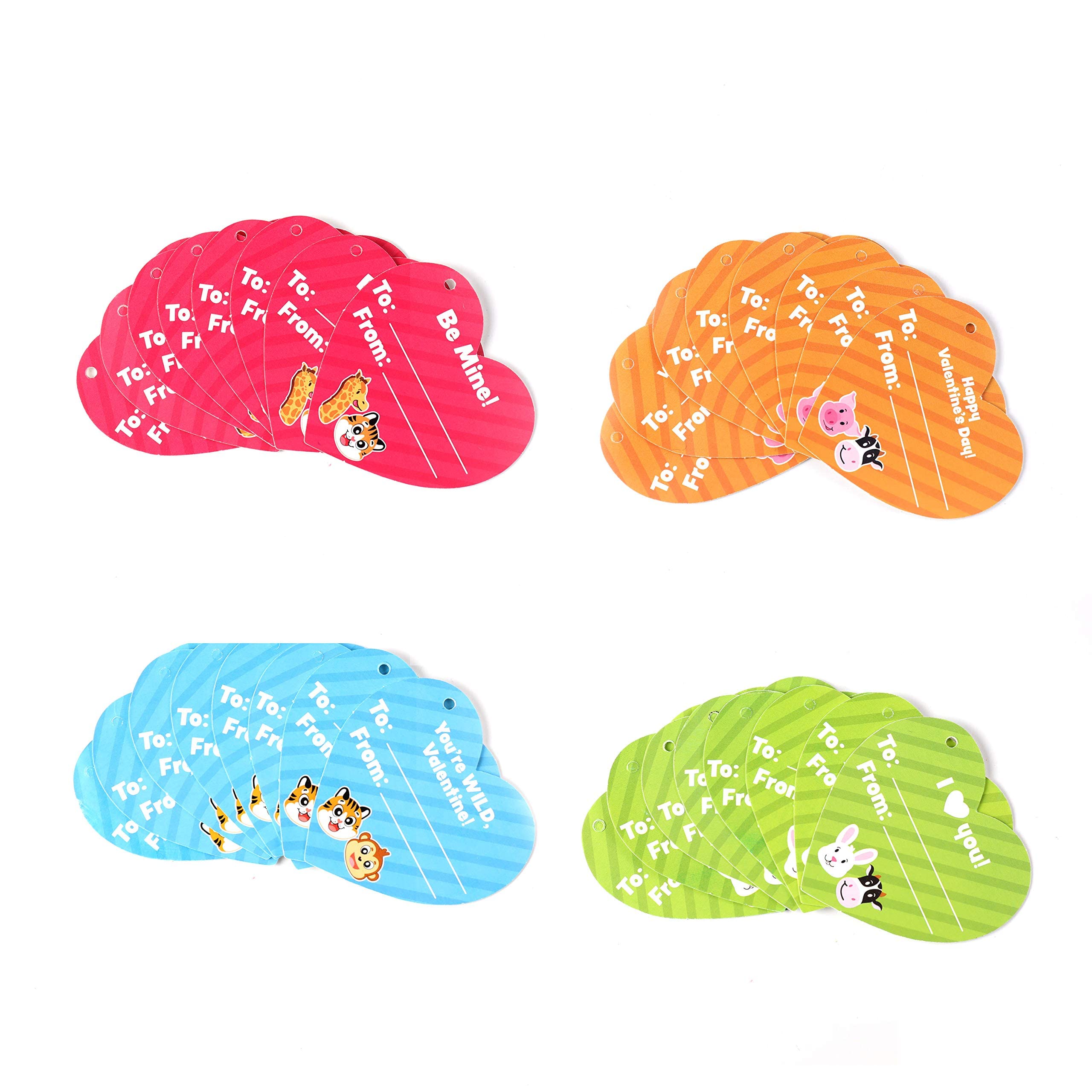 JOYIN 28 Pack Valentine Day Animals Pull Back Vehicles for Kids with Gift Cards and Filled Hearts, Go Car Toy Sets for Toddlers Kids Valentine School Classroom Exchange