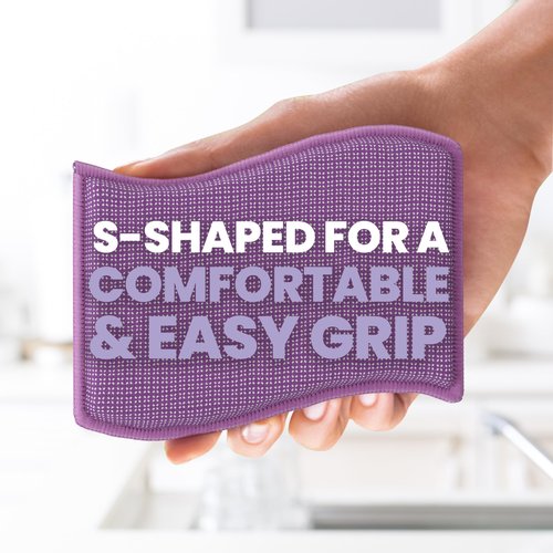 Scotch-Brite Dobie Stay Clean Scrubbers, Non-Scratch Dual-Sided Dish Sponges with Absorbent Cloth Side, Odor Resistant Scrubbing Pads for Dishes and Household Cleaning, 8-Pack