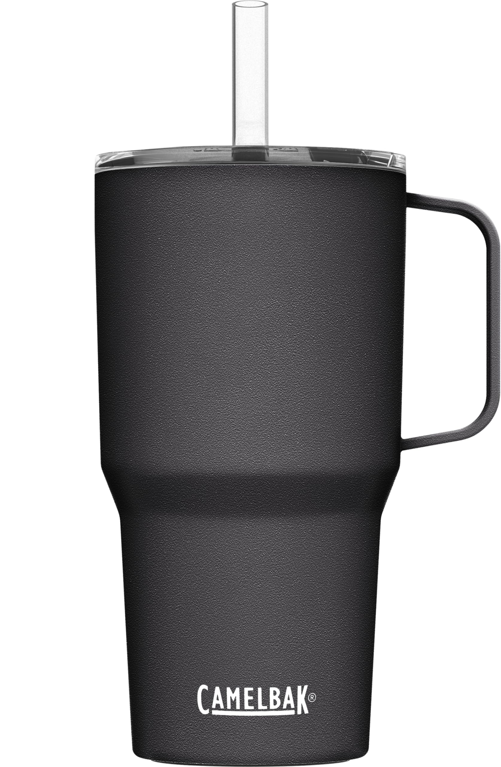 CamelBak Horizon Straw Mug Insulated Stainless Steel with Spill Resistant Straw Lid, 24oz Travel Friendly Design for Hot and Cold Drinks, Black
