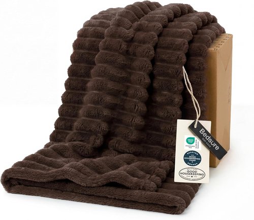 Bedsure GentleSoft Dark Chocolate Blanket - Cozy 50x60 Inch Soft Throw for Women and Girls