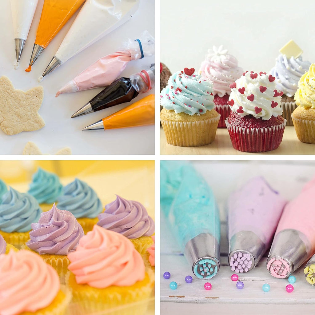 Skiennix Piping Bags - 16 Inch Disposable Pastry Bags for Cake & Cookie Decorating | 100 Pack, Anti-Burst & Non-Slip