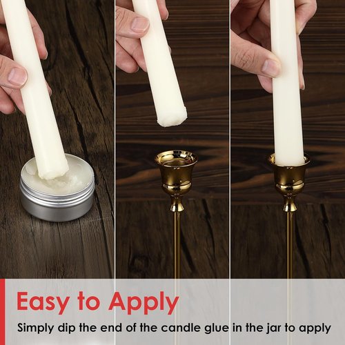 Enhon Candle Stick Glue - 4 Ounces, 2 Pack Adhesive for Securely Holding Taper Candles