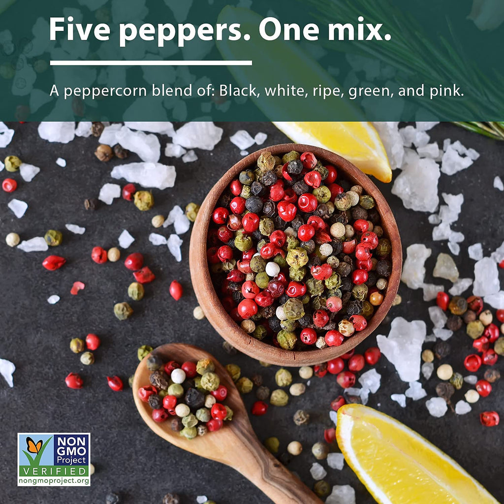 Soeos Rainbow Peppercorns - Non-GMO & Kosher Whole Peppercorns | 8oz Pack for Fresh Grinding