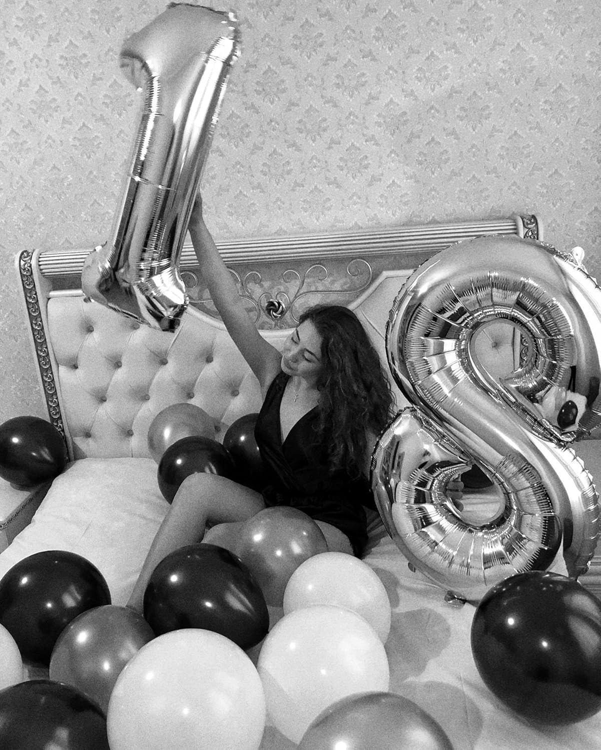 Silver 8 Balloon - 40 Inch Number Balloon for 8th Birthday Decorations | Perfect for Boys & Girls