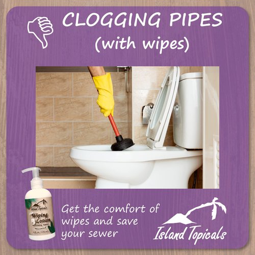 Island Topicals Wiping Lotion | Experience Clean | The Cleaner Way to use Toilet Paper | 8 Fl Oz Bottle (Unscented)
